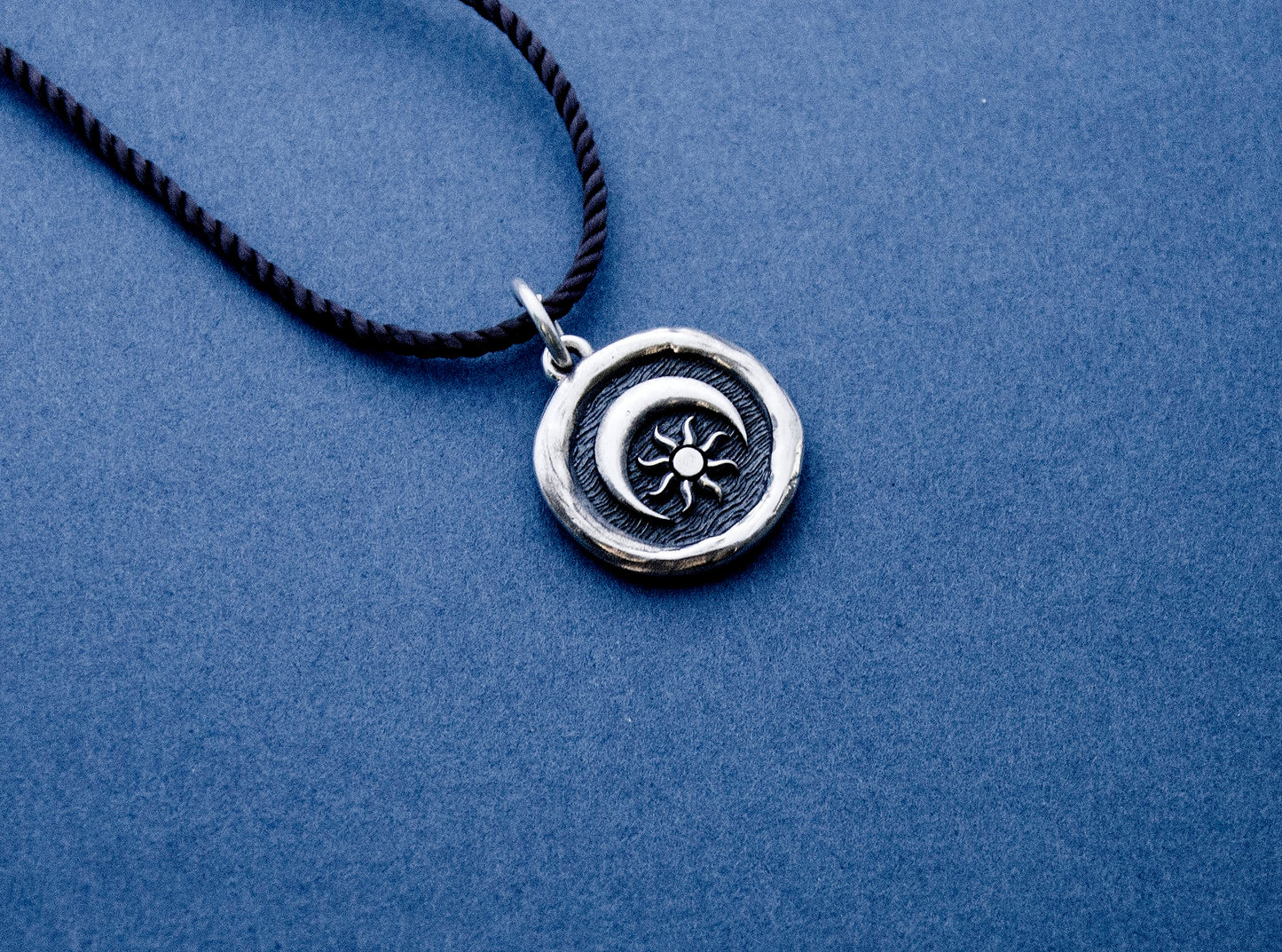 Sun and moon sterling silver Pendant