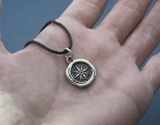 Compass sterling silver Pendant