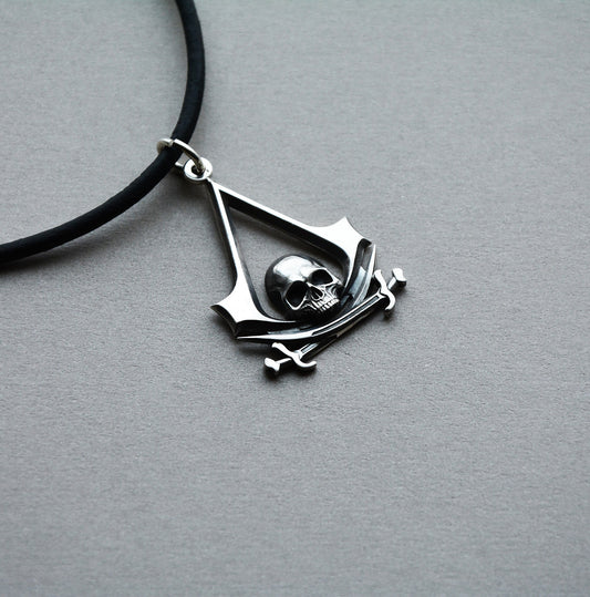 Sterling silver Assassin's Creed Black Flag Pendant