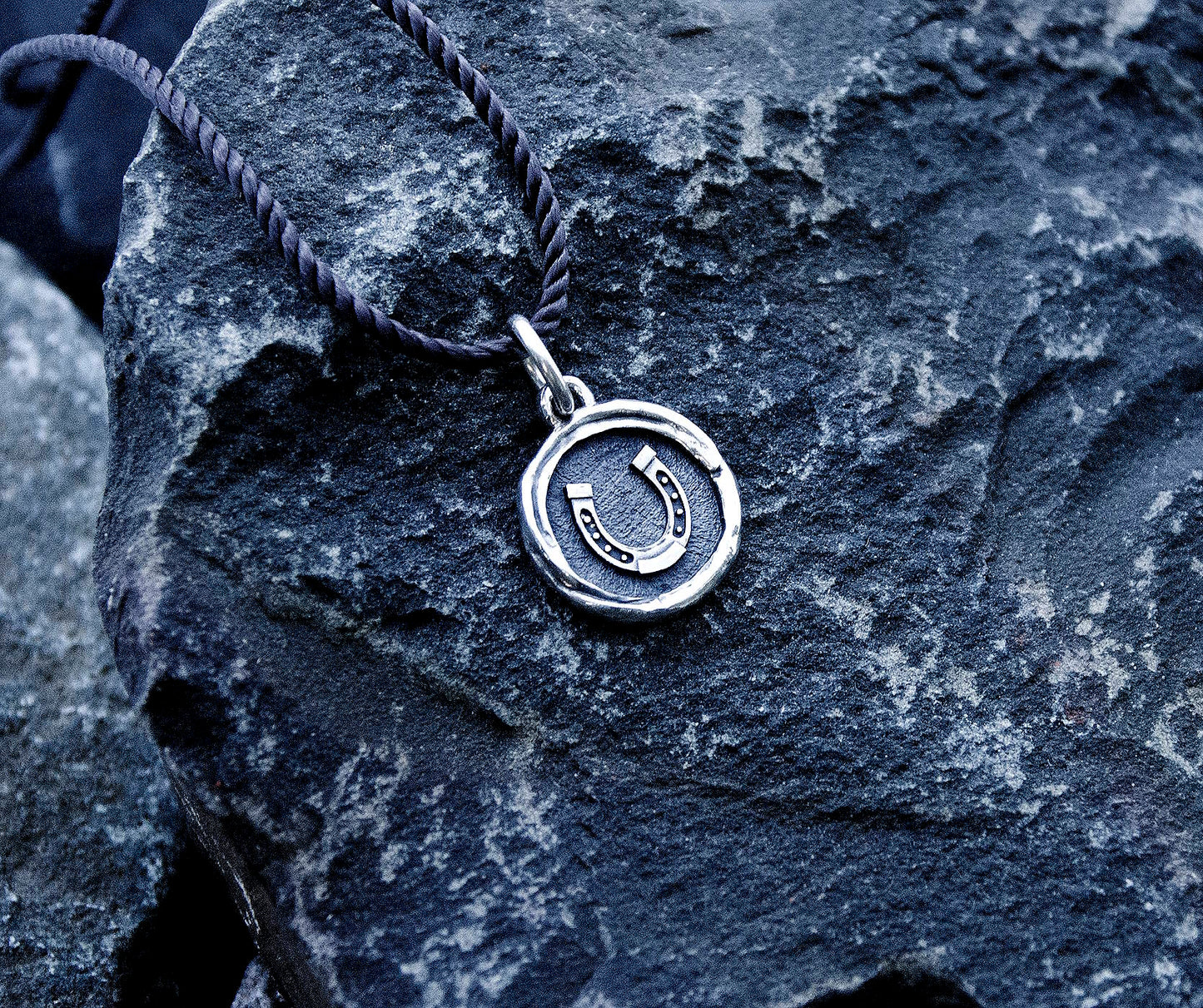Luck horseshoe sterling silver Pendant