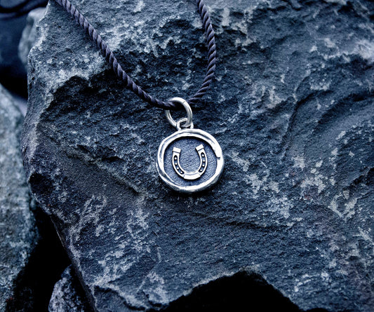 Luck horseshoe sterling silver Pendant