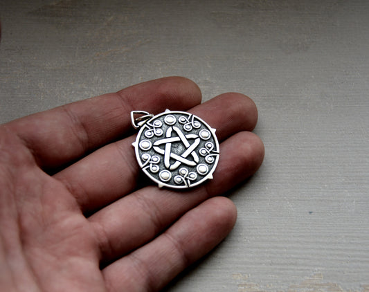 Sterling silver Yennefer The Witcher Medallion Pendant on hand