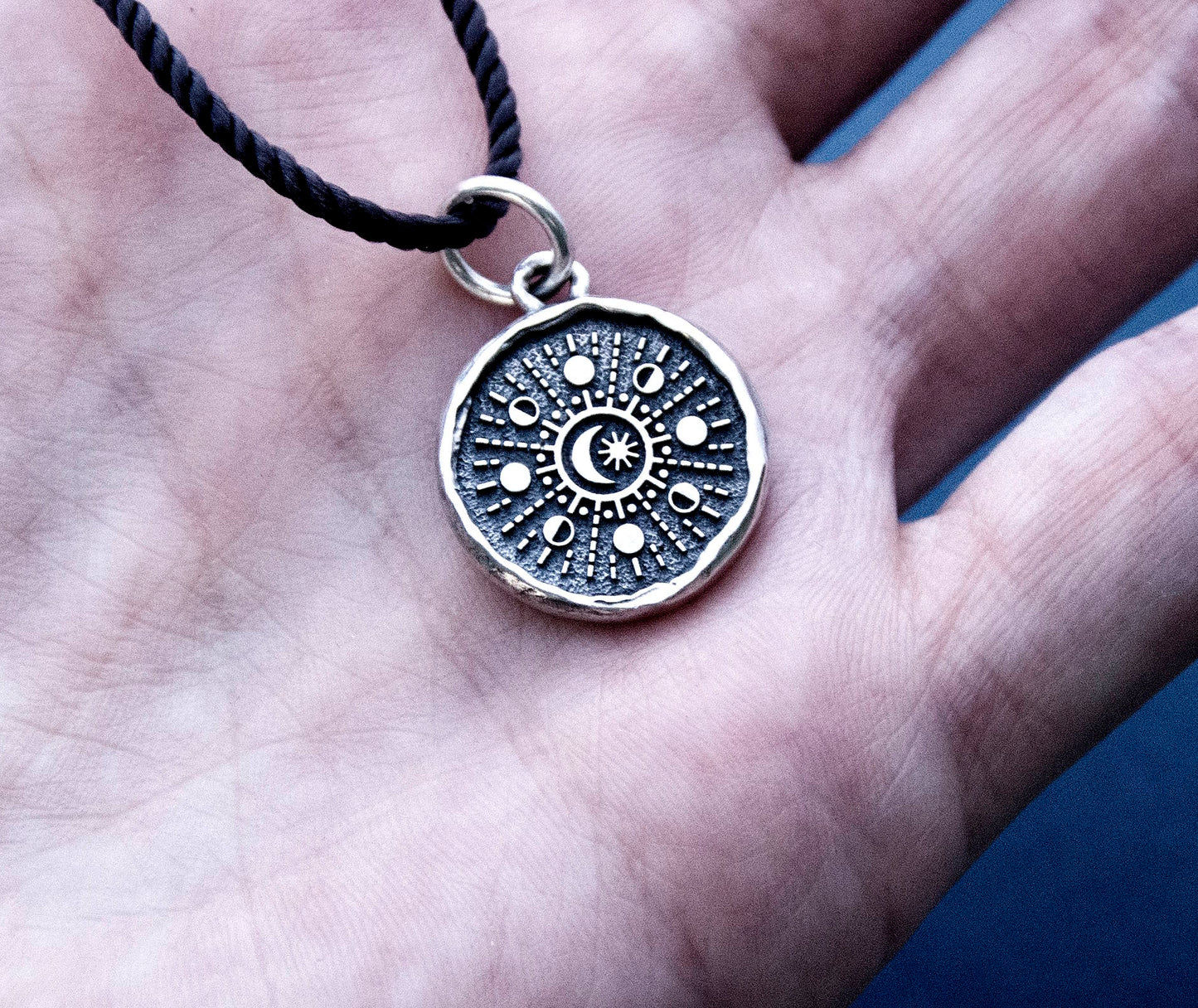 Moon phases sterling silver Pendant