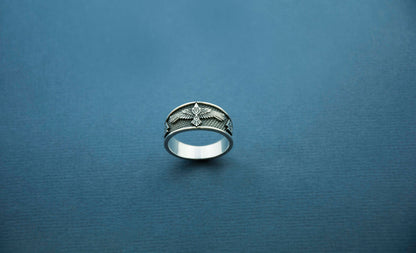 Raven Norse mythology sterling silver ring