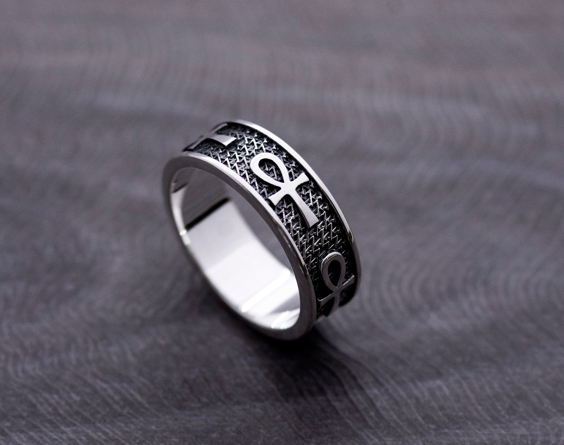 Ankh Key of Life Stacking Ring. Sterling silver Egyptian Ankh ring. – Miss  November Studio