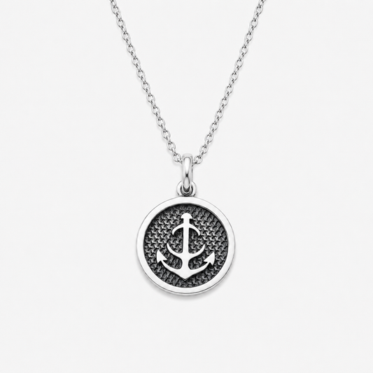 Sterling silver pendant with anchor design