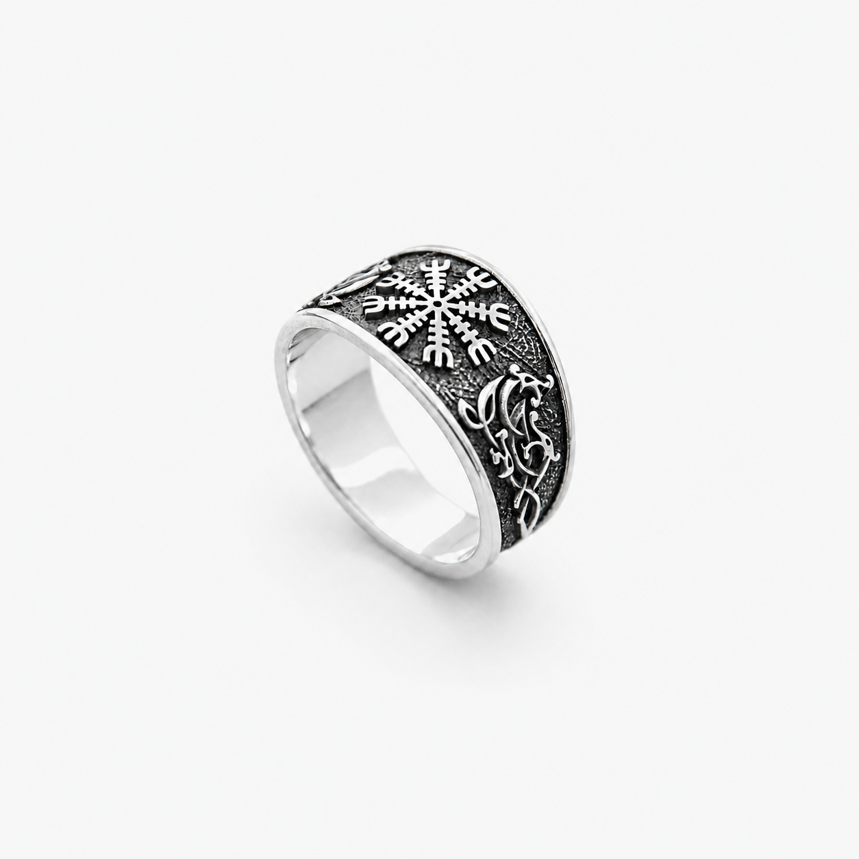 Sterling silver Helm of Awe Ring