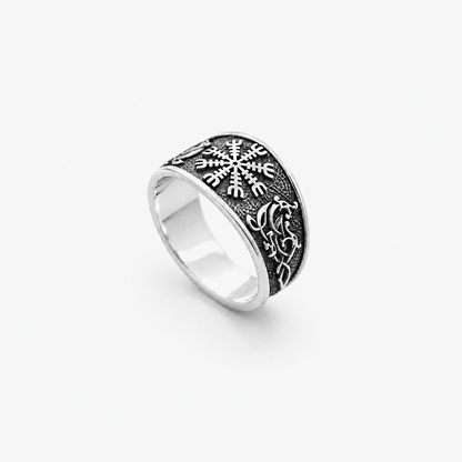 Sterling silver Helm of Awe Ring