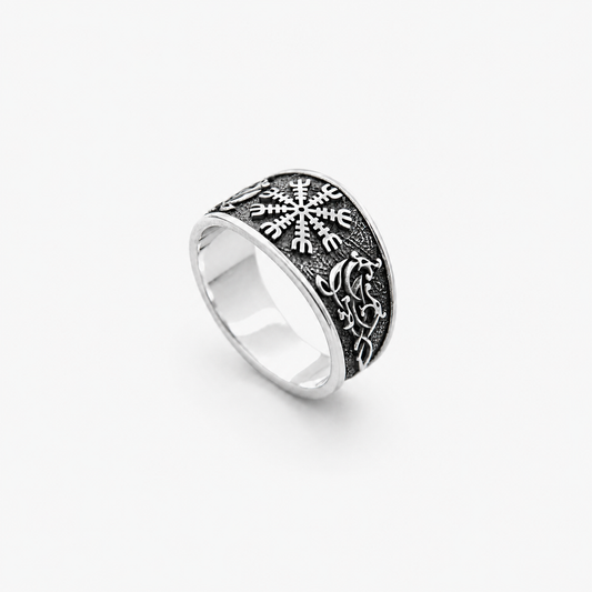 Sterling silver Helm of Awe Ring
