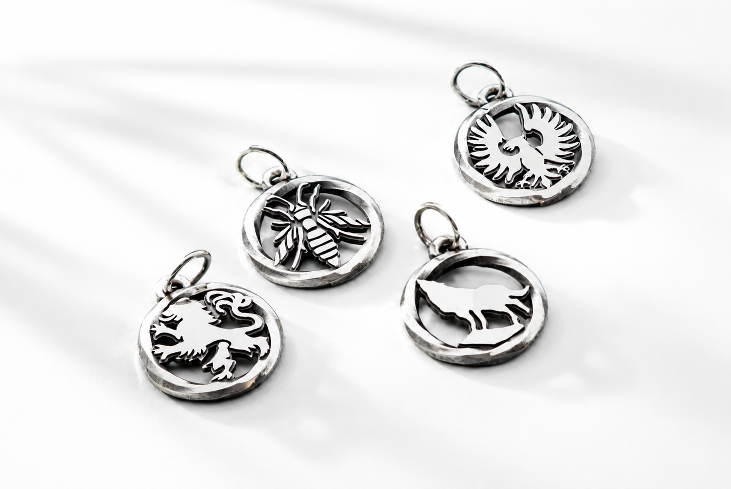 Sterling silver Dark Souls Leo Wolf Hawk and Hornet Pendants