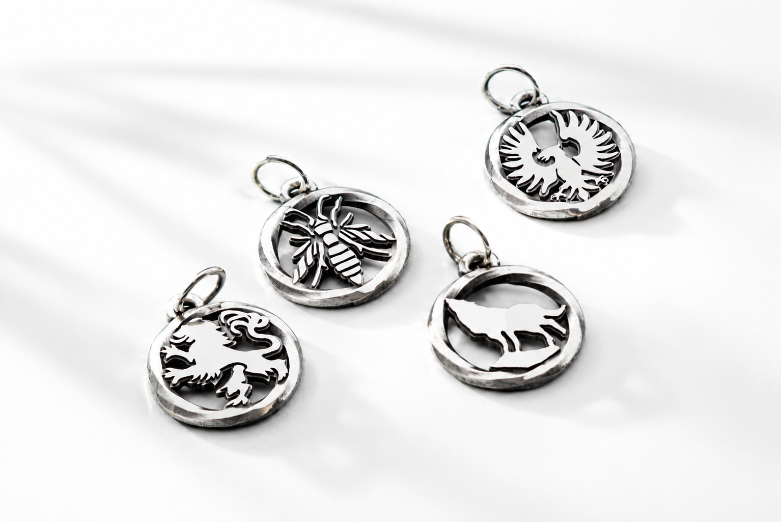 Sterling silver Dark Souls Leo Wolf Hawk and Hornet Pendants