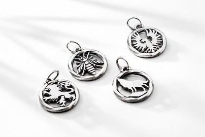 Sterling silver Dark Souls Leo Wolf Hawk and Hornet Pendants