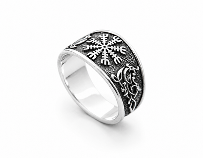 Sterling silver Helm of Awe Ring