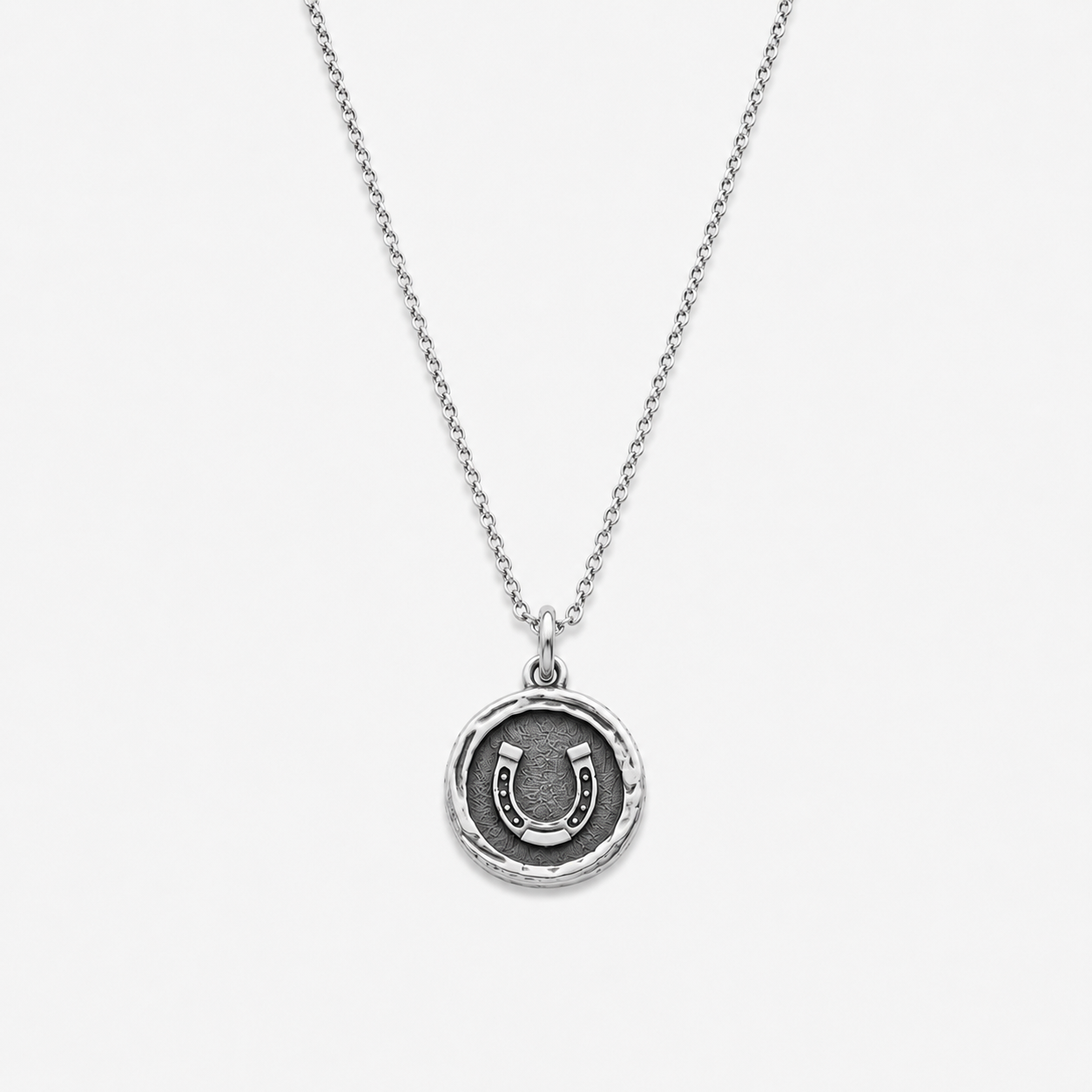 Sterling silver pendant with horseshoe design