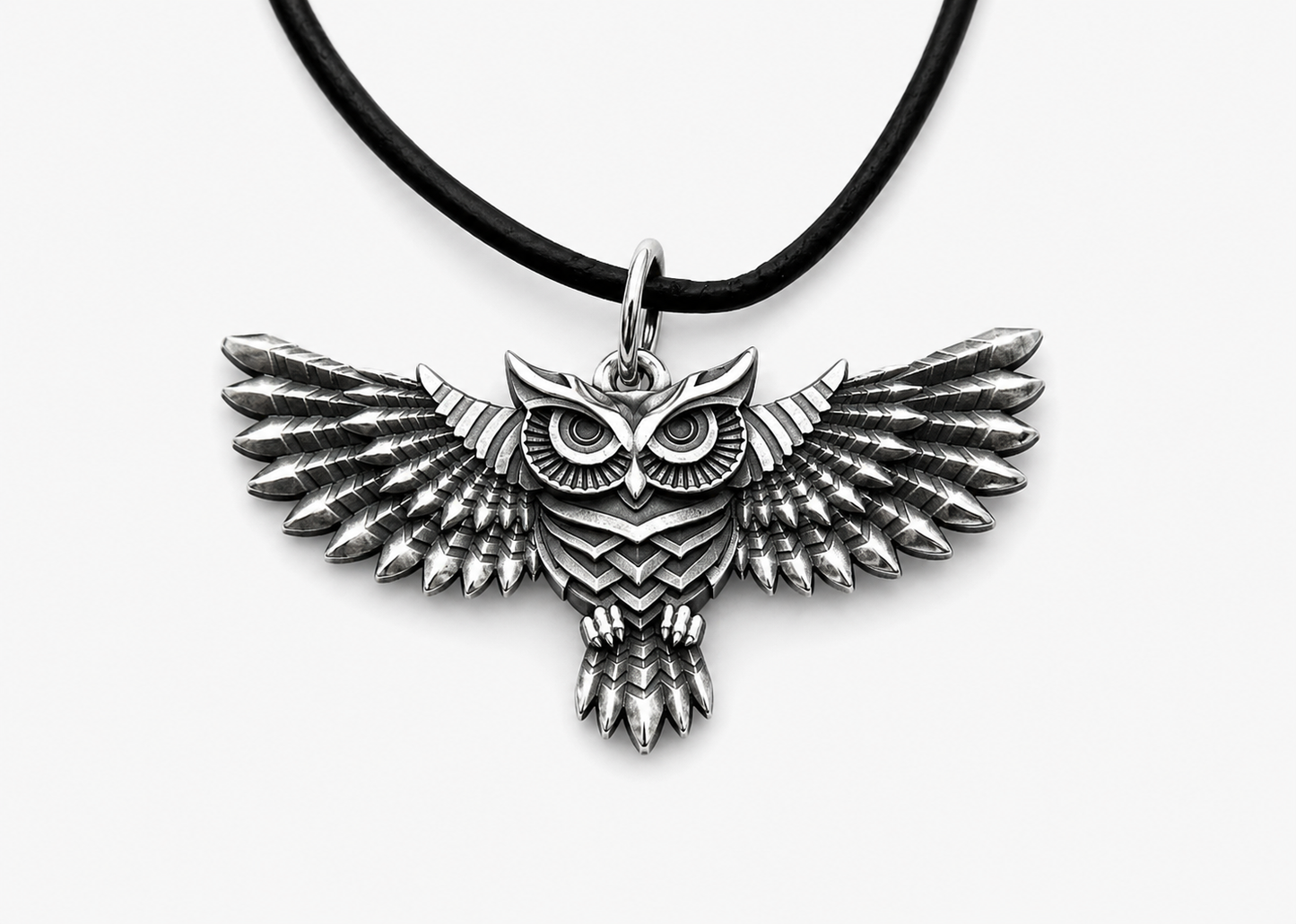 Owl norse style sterling silver Pendant