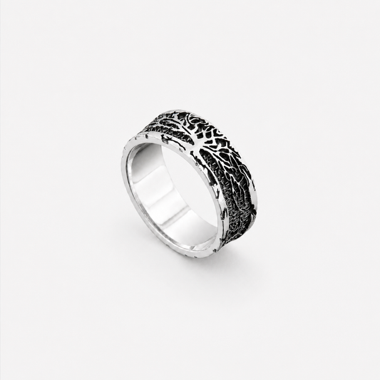 Tree of Life Runes Norse Mythology Sterling Silver Ring