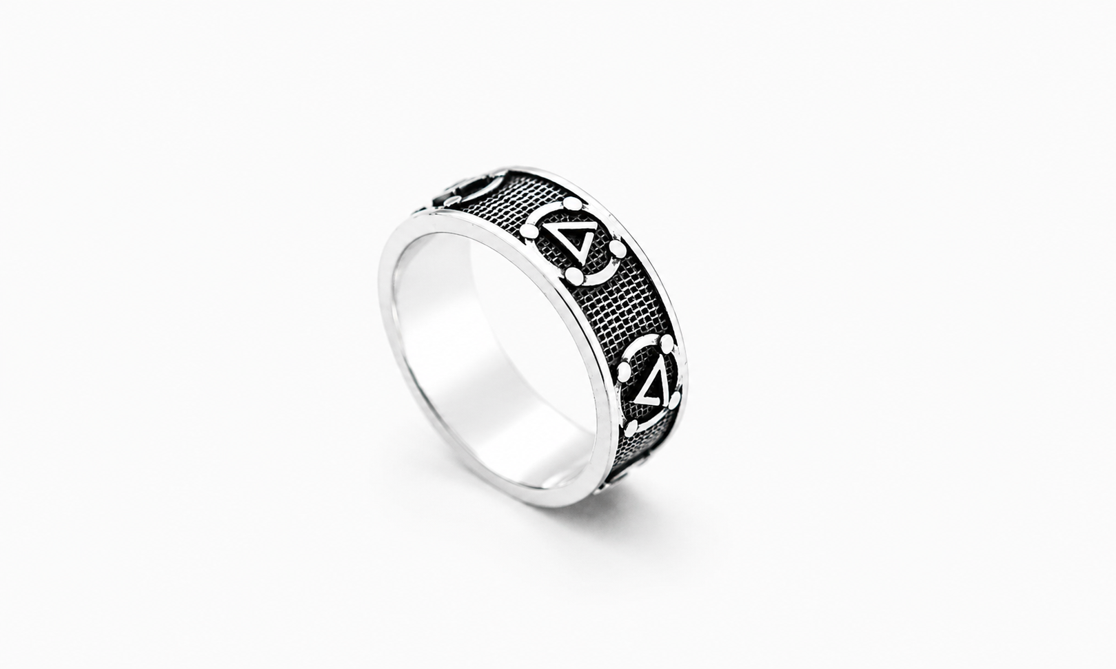 Sterling silver Witcher Signs Chain Mail Armor Ring