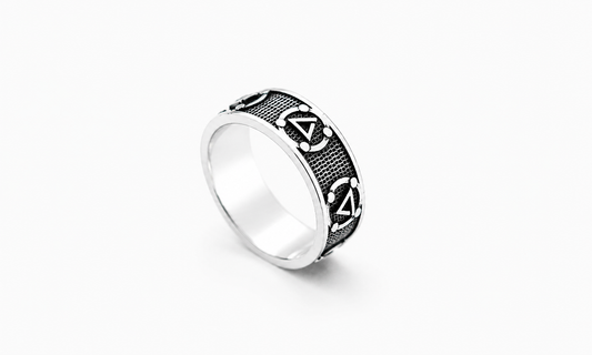 Sterling silver Witcher Signs Chain Mail Armor Ring