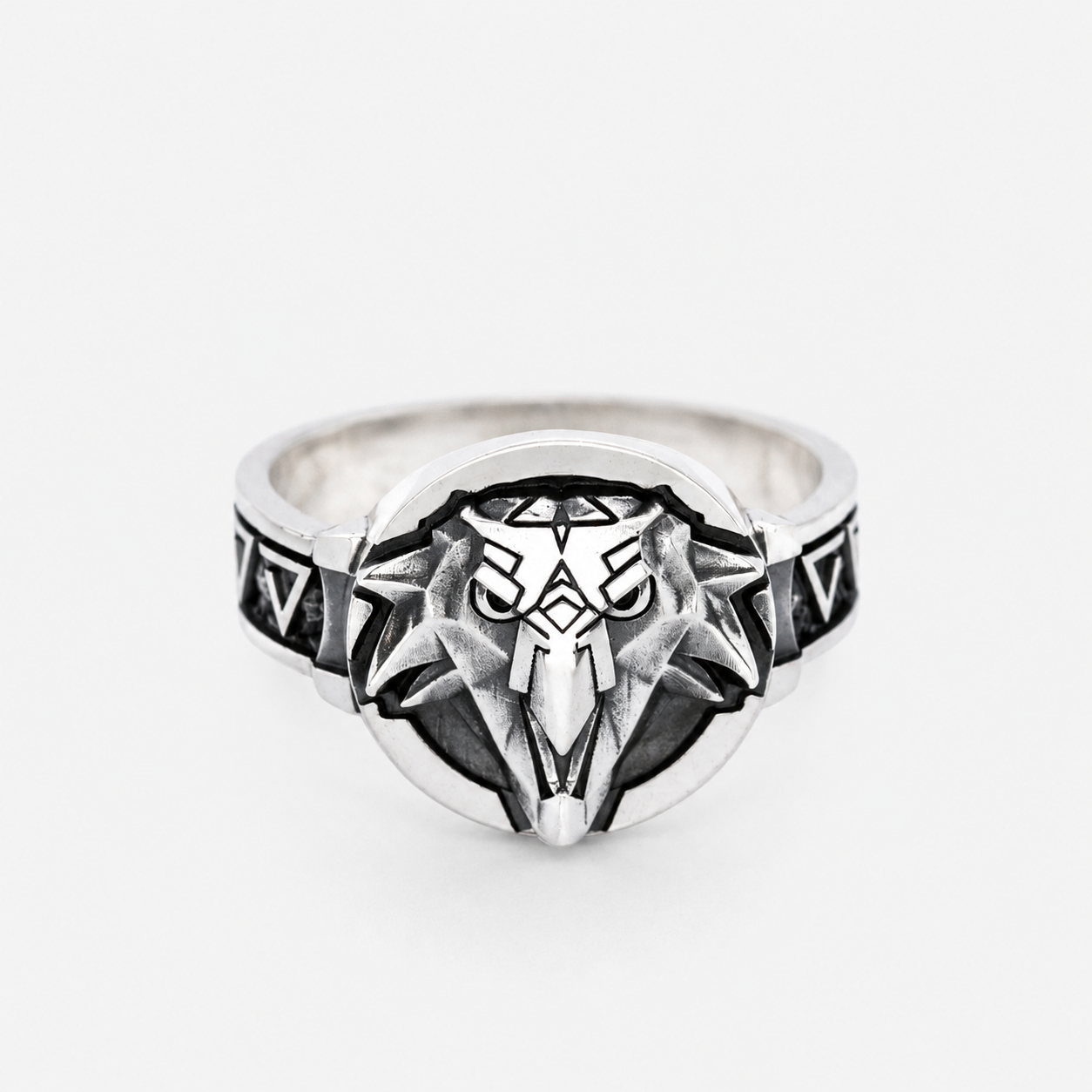 Sterling silver Witcher Griffin School Signet Ring